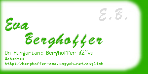 eva berghoffer business card